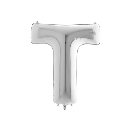 Aluminium Ballonbuchstabe T Silber 102cm