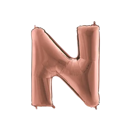 Aluminium-Ballonbuchstabe N Roségold 102cm