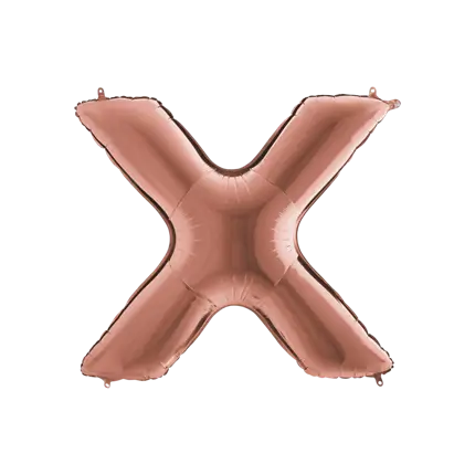 Aluminium-Ballonbuchstabe X Roségold 102cm