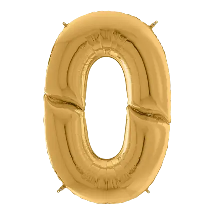 Jubiläumsballon Riesenziffer 0 Gold 163cm