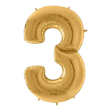 Jubiläumsballon Riese Nummer 3 Gold 163cm