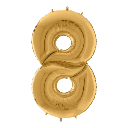 Jubiläumsballon Riese Nummer 8 Gold 163cm