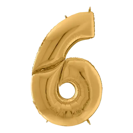 Jubiläumsballon Riese Nummer 6 Gold 163cm