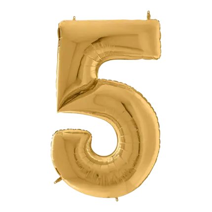 Jubiläumsballon Riese Nummer 5 Gold 163cm