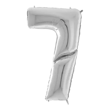Geburtstagsballon Riese Nummer 7 Silber 163cm