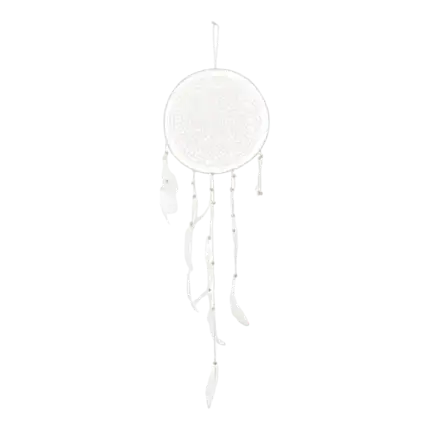 Weißer Traumfänger mit Federn 94x30cm