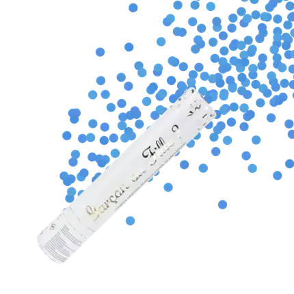 Konfetti-Kanone Geschlechtsenthüllung blau