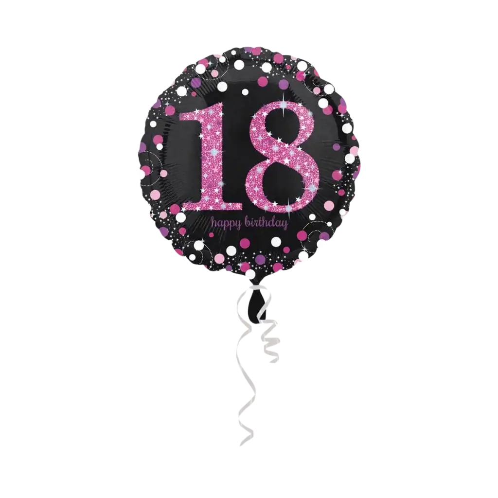 Geburtstagsballon-Runde 18 Jahre rosa