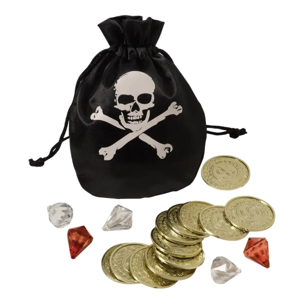 Zubehör Piraten Geldbörse Münzen und Diamanten