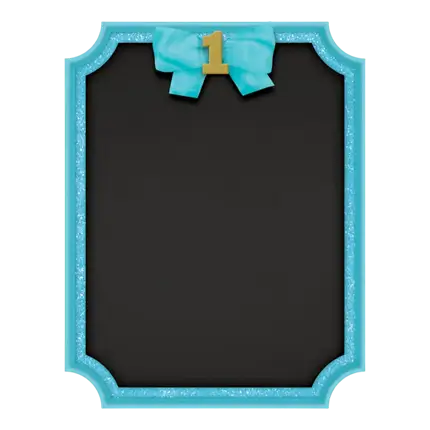 Tafel 1st Birthday mit blauem Umriss 23x18cm