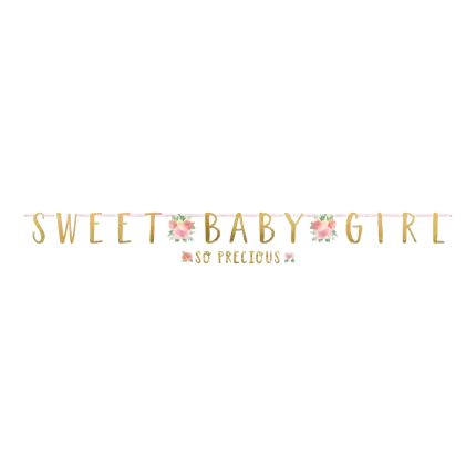 Satz mit 2 Blumengirlanden Sweet Baby Girl