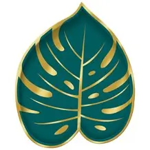 Pappteller in Form eines tropischen Blattes ø18cm (8er-Satz)
