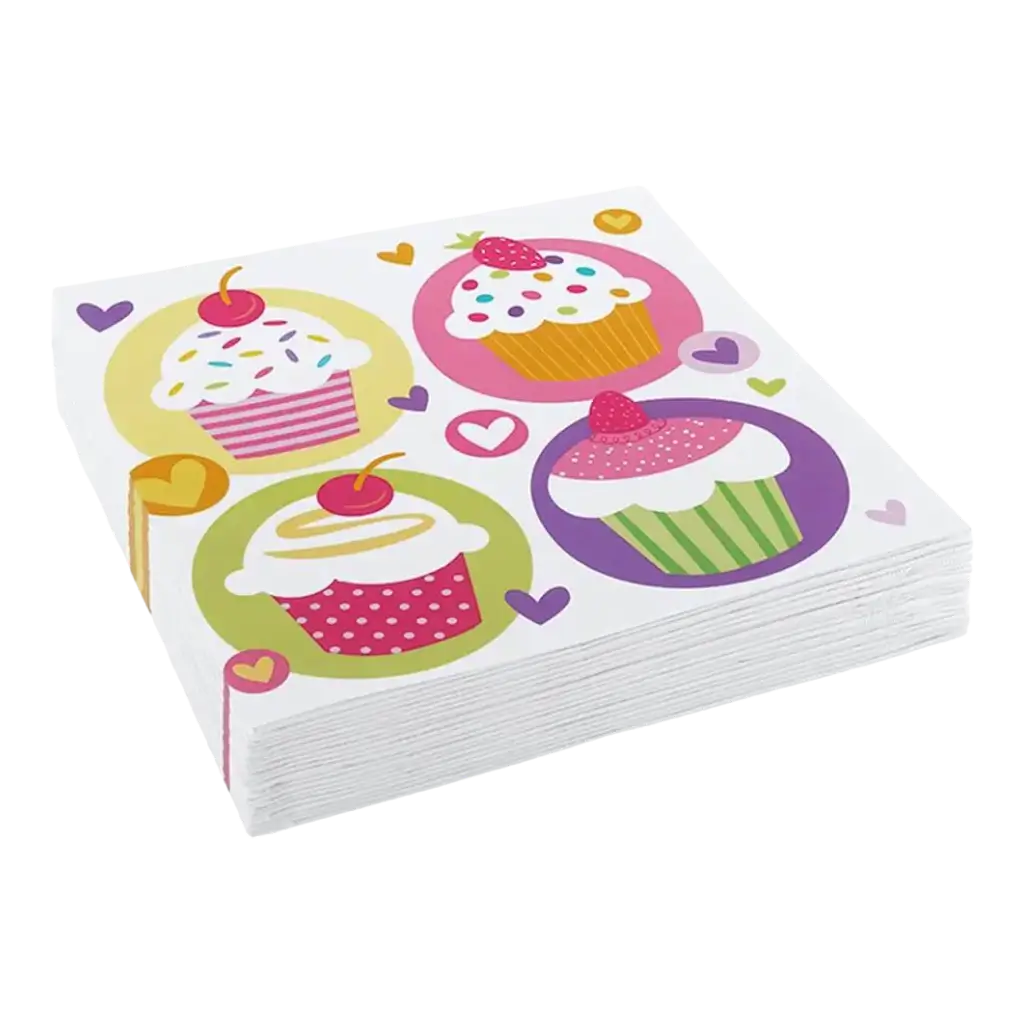 Cupcake-Design-Papierhandtuch (20er-Set)