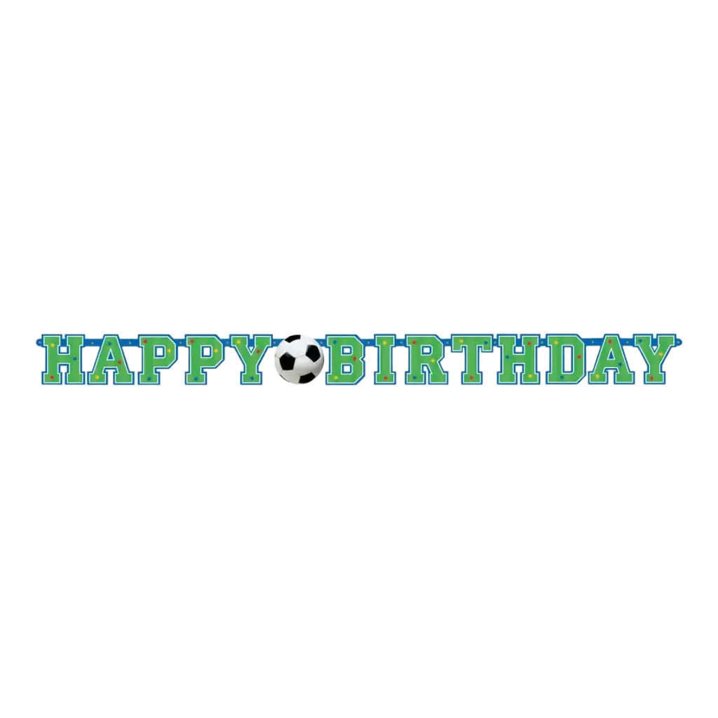 Papiergirlande Happy Birthday Fussball 130x10cm