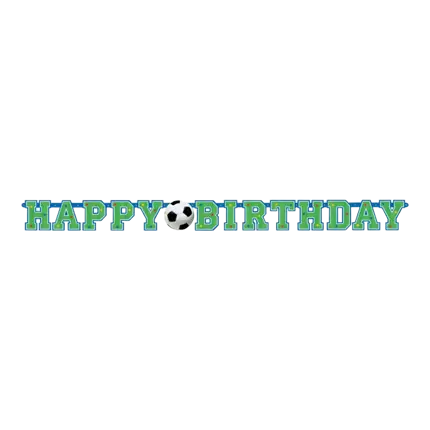 Papiergirlande Happy Birthday Fussball 130x10cm