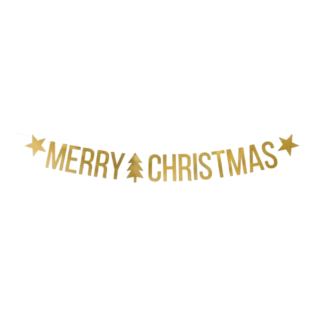 Papiergirlande MERRY CHRISTMAS gold 150cm