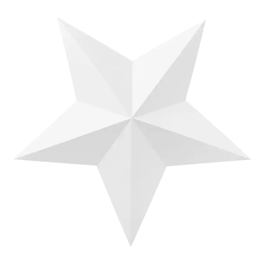 Dekoration mit weißen Sternen (6 Stück)