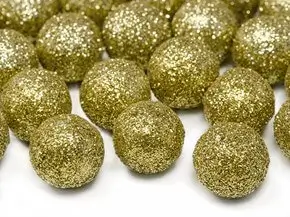 Dekoration Goldene Glitzerkugel ø2cm (25 Stück)