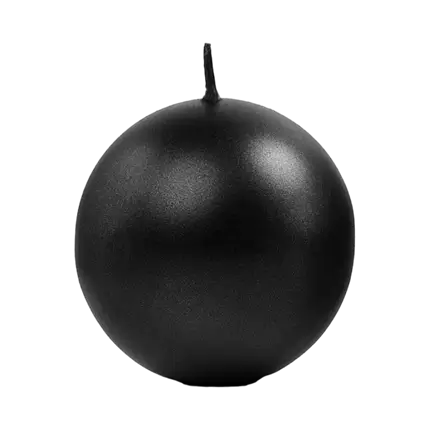 Schwarze runde Kerze aus Metall ø 8cm