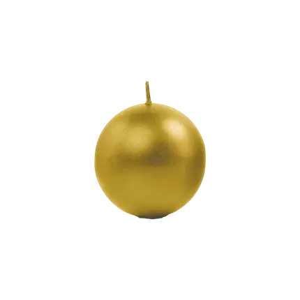 Kerze runde Metallkerze Gold ø 6cm