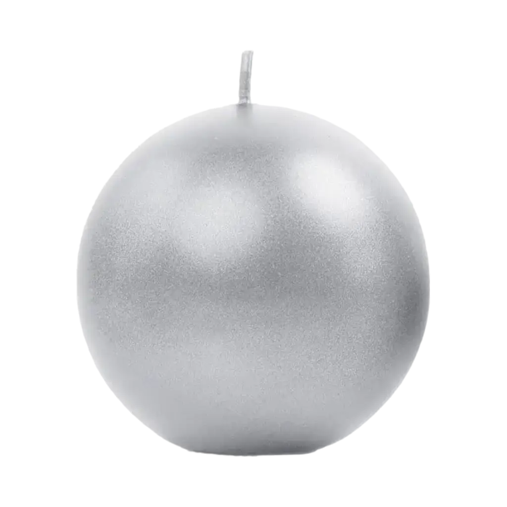 Runde Kerze metallisch silber ø 8cm