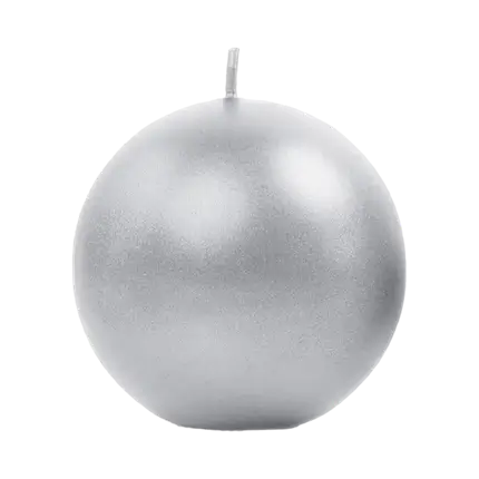 Runde Kerze metallisch silber ø 8cm