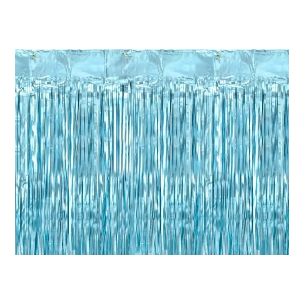 Glittervorhang mit Fransen Hellblau 90x250cm