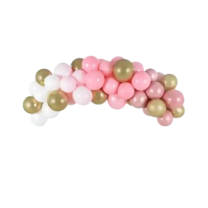 Rosa, Weiß und Gold Halb Ballon Bogen