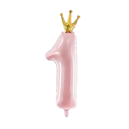 Hellrosa Ballon Figur 1 mit Krone