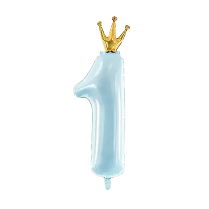 Hellblauer Ballon Figur 1 mit Krone