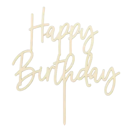 HOLZ HAPPY BIRTHDAY KUCHEN DEKORATION