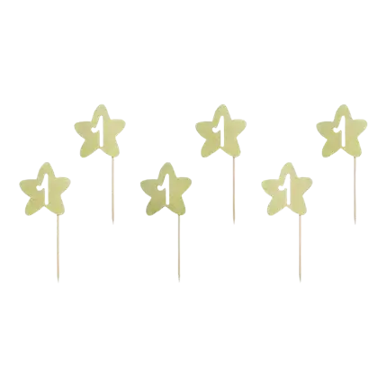 Kuchendekoration 1. Geburtstag Stern Gold