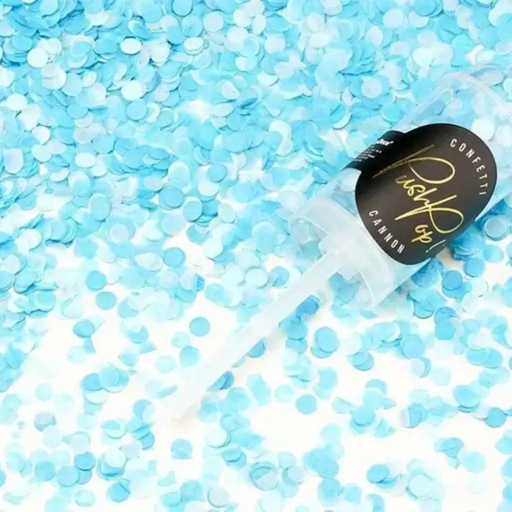 Confettis Push-Pop Blau