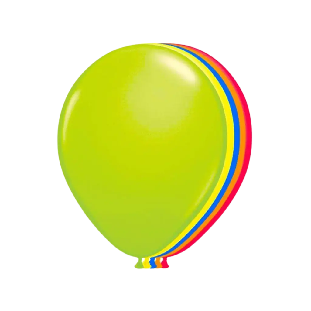 Packung mit 10 mehrfarbigen fluoreszierenden Neon-Ballons