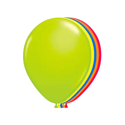 Packung mit 10 mehrfarbigen fluoreszierenden Neon-Ballons