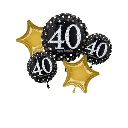 Strauß mit 5 Luftballons Geburtstag 40 Jahre alt