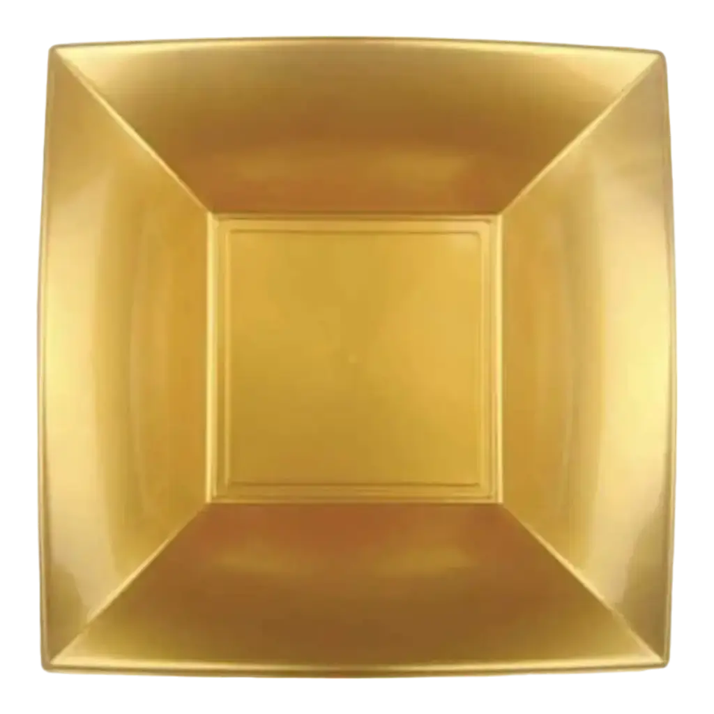 Goldfarbener quadratischer Suppenteller 18x18cm - Set mit 12 Stück