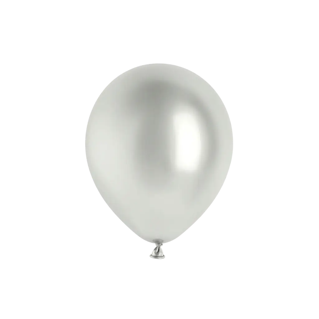 50 Brillante Metallballons Silber