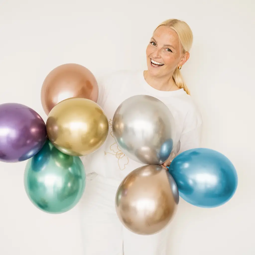 50 Brillante Metallballons Silber