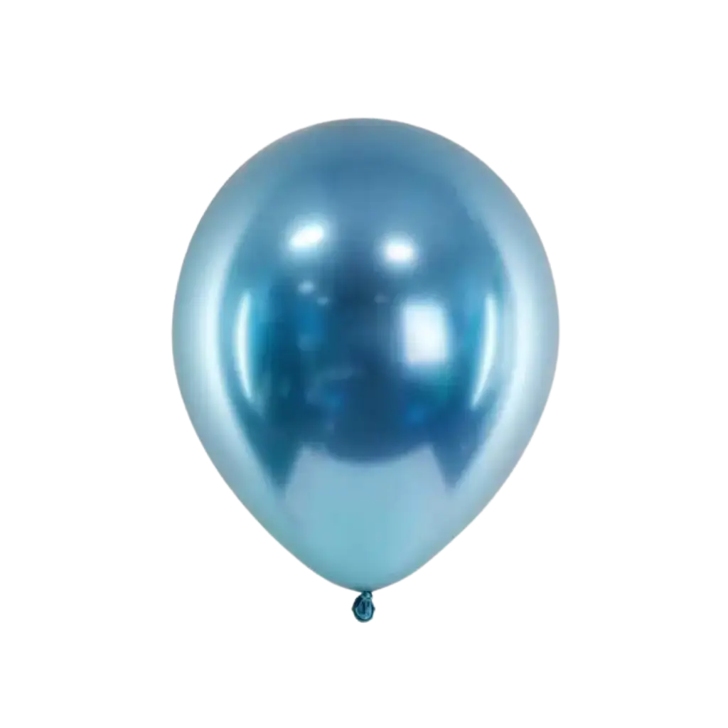 50 Brillant Metall Ballons Blau