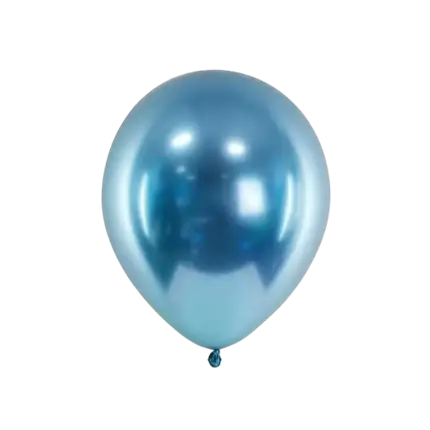 50 Brillant Metall Ballons Blau
