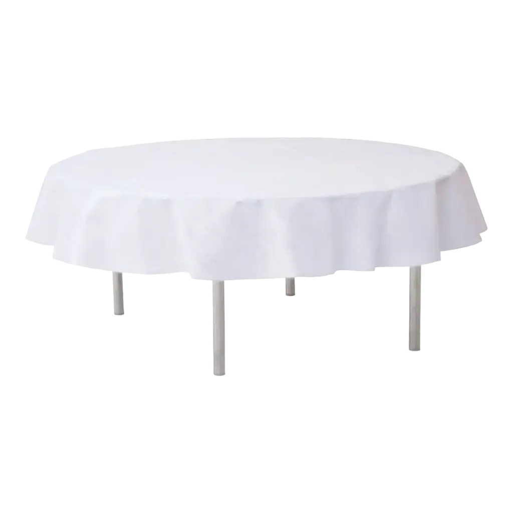 Runde Tischdecke aus weißem Vlies ø180cm