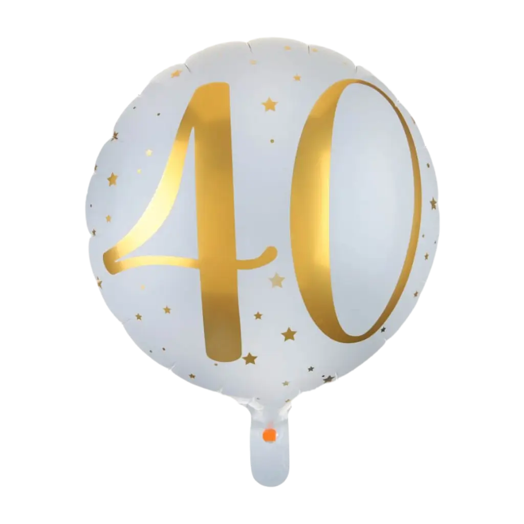 Ballon Weiß/Gold 40 Jahre ø45cm