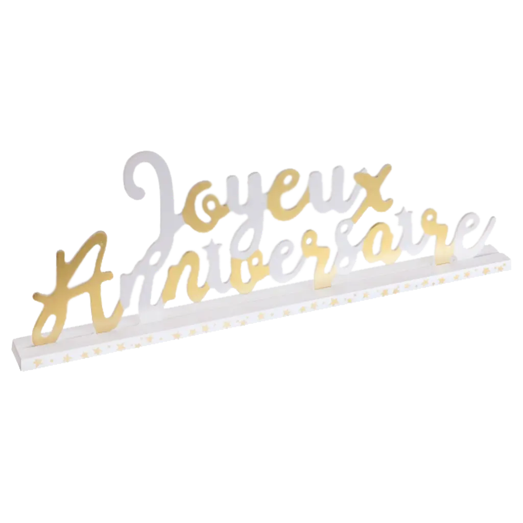 Happy Birthday Tafelaufsatz Gold/Weiß