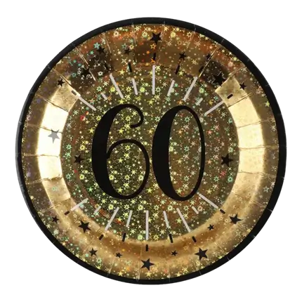 60 Jahre Gold Pappteller (10er Set)