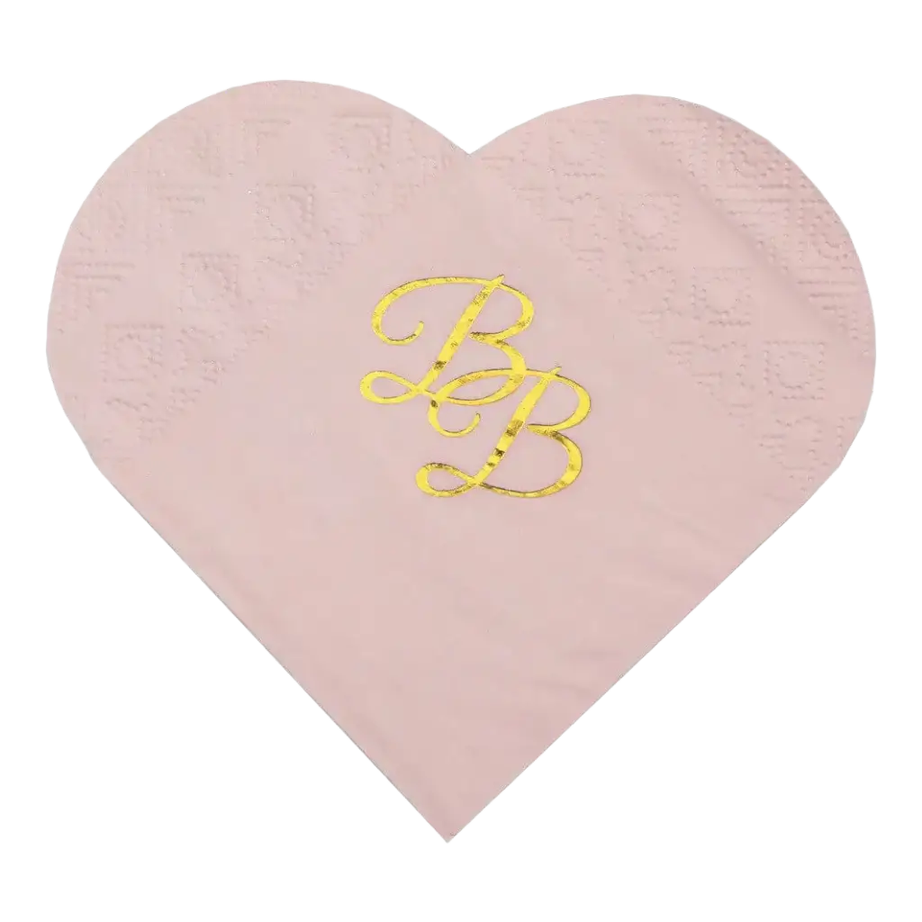 Handtuch Rosa Herz mit BB Gold Aufschrift (10er Set)