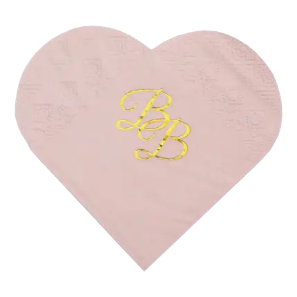 Handtuch Rosa Herz mit BB Gold Aufschrift (10er Set)