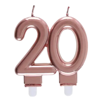 Kerze 20 Jahre Roségold