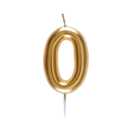 Kerze Nummer 0 Golden