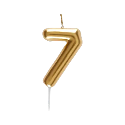 Kerze Nummer 7 Golden